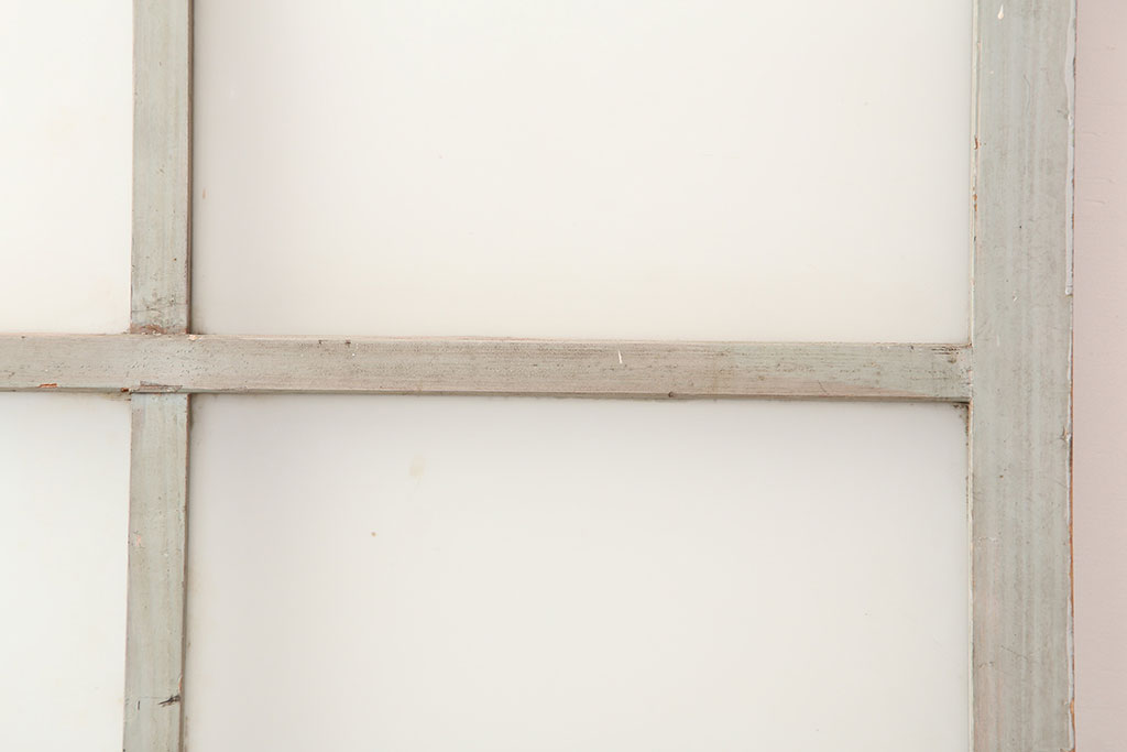 アンティーク建具　淡いグレーがおしゃれなペイントガラス戸1枚(引き戸、建具)(R-045004)