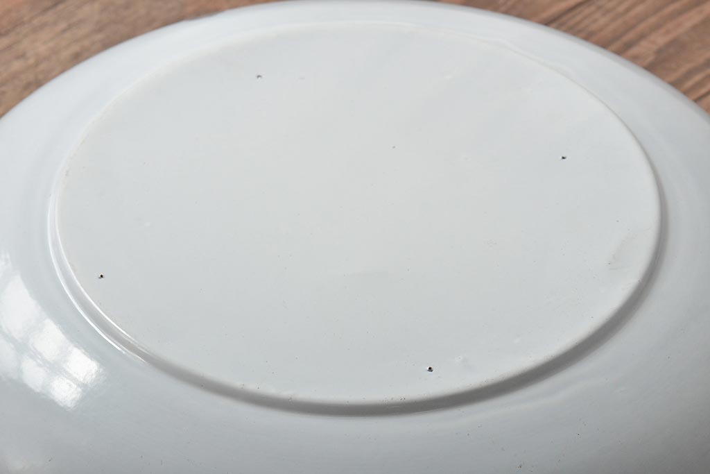 ビンテージ　琺瑯　洗面器　大きなホーローたらい(ほうろう、手洗い桶、ボウル、タライ)(R-045098)