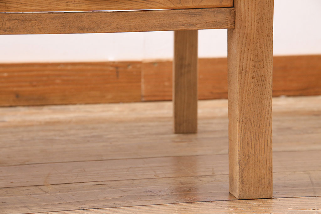 アンティーク家具　ストリップド(剥離)　昭和初期　栓材　素朴さが魅力の文机(ローテーブル)(R-045478)