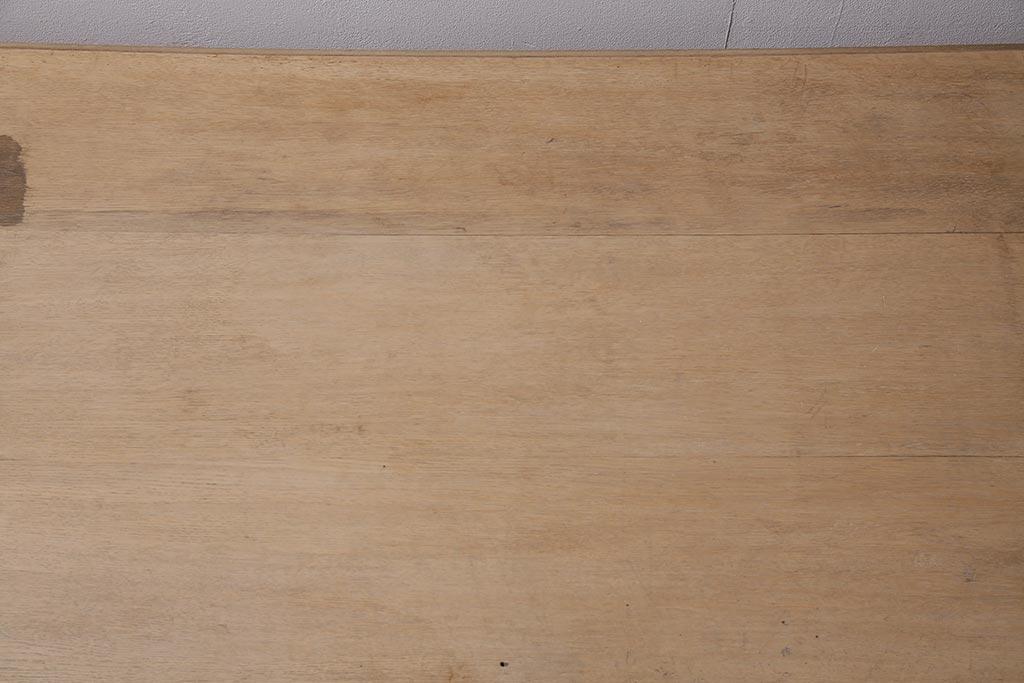 アンティーク家具　昭和中期　ストリップド(剥離)　ナラ材　組立て式　優しい色合いの木肌が素敵な両袖デスク(机、在宅ワーク、在宅用ワークデスク、作業台)(R-045519)