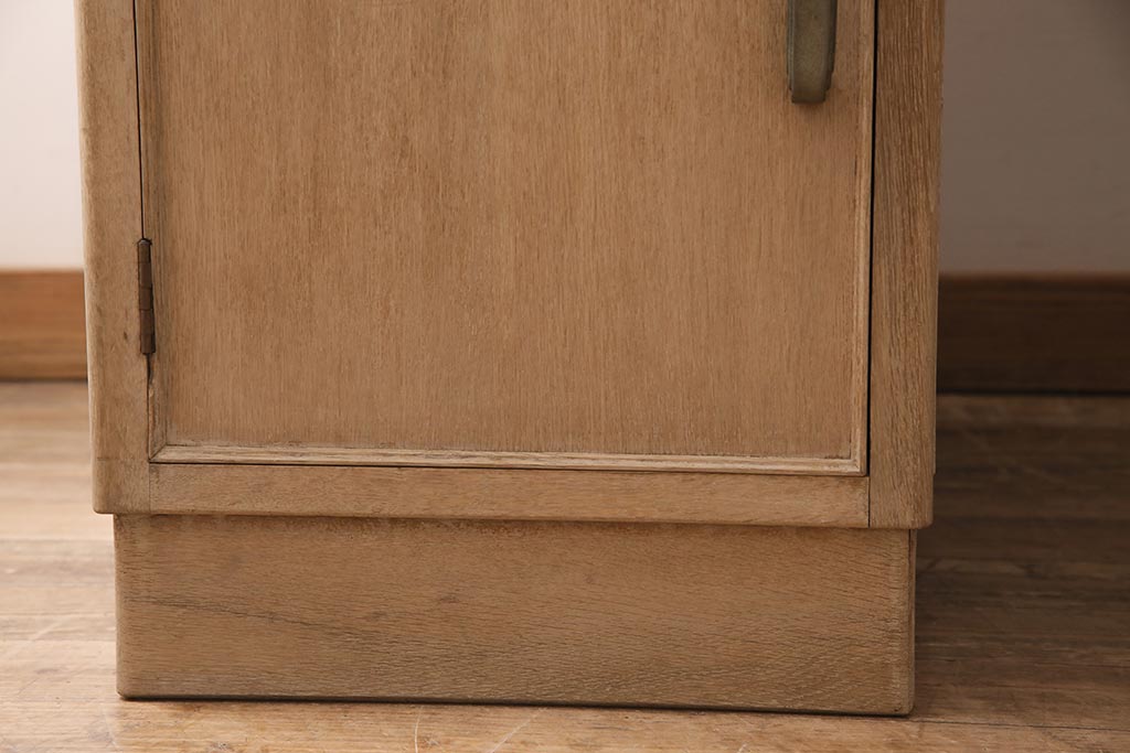 アンティーク家具　昭和中期　ストリップド(剥離)　ナラ材　組立て式　優しい色合いの木肌が素敵な両袖デスク(机、在宅ワーク、在宅用ワークデスク、作業台)(R-045519)