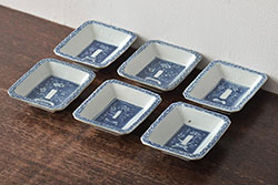 古民具・骨董　昭和初期　おめでたい絵柄が可愛らしい小皿3枚セット(1)