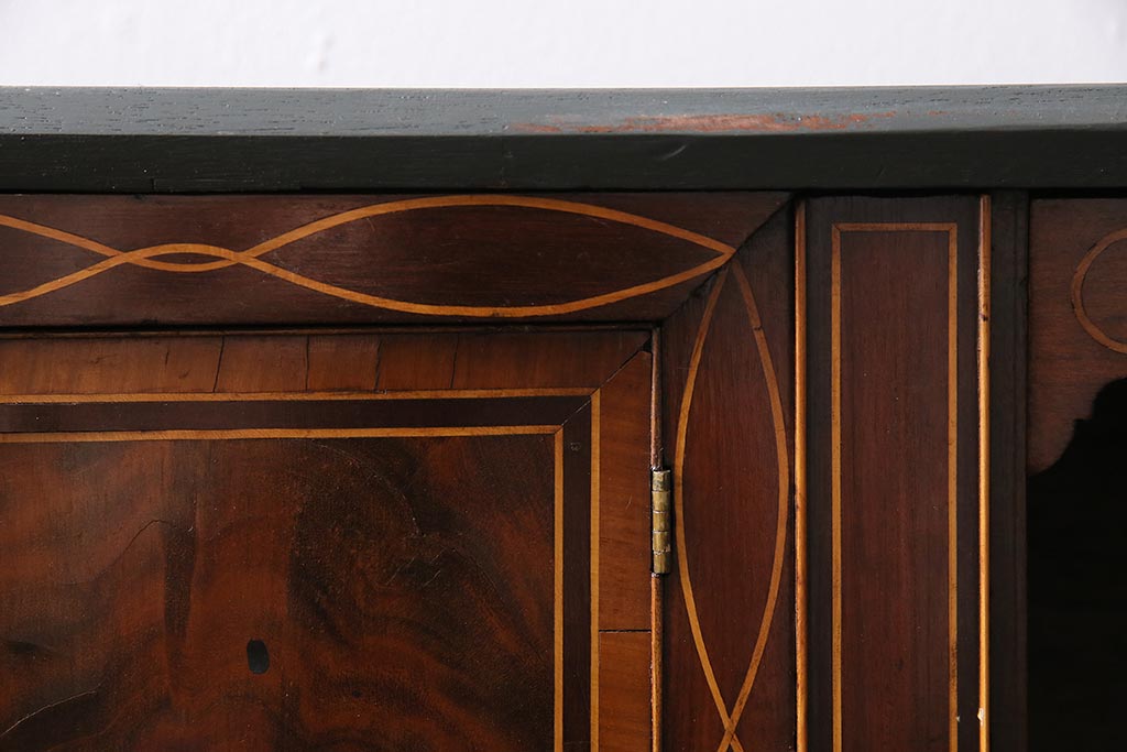 アンティーク家具　イギリスアンティーク　マホガニー材　内部まで意匠が凝っているおしゃれなライティングビューロー(簿記机、在宅ワーク、在宅用ワークデスク)(R-045806)