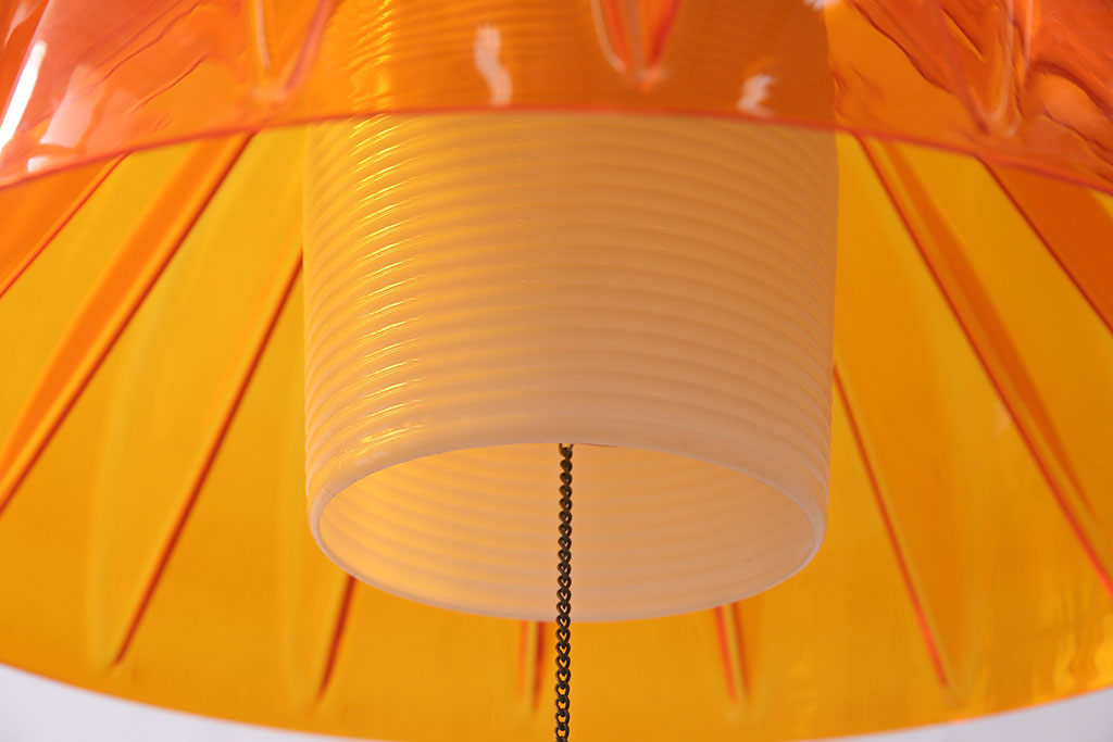 ビンテージ照明　ナショナル(National、松下電工)　昭和レトロ　オレンジシェードが可愛らしいペンダントライト(天井照明、吊り下げ照明)(R-046089)