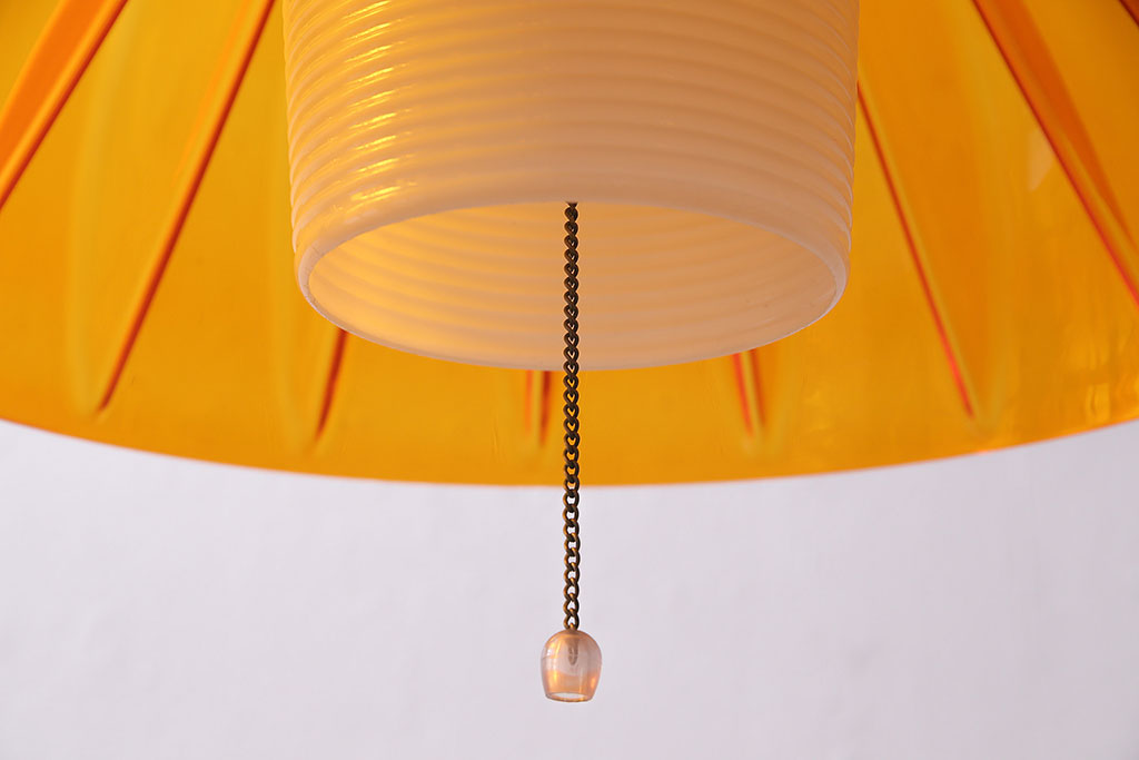 ビンテージ照明　ナショナル(National、松下電工)　昭和レトロ　オレンジシェードが可愛らしいペンダントライト(天井照明、吊り下げ照明)(R-046089)