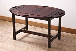 レトロ家具　ナラ材製　昭和レトロ　ラウンドテーブル(サイドテーブル)