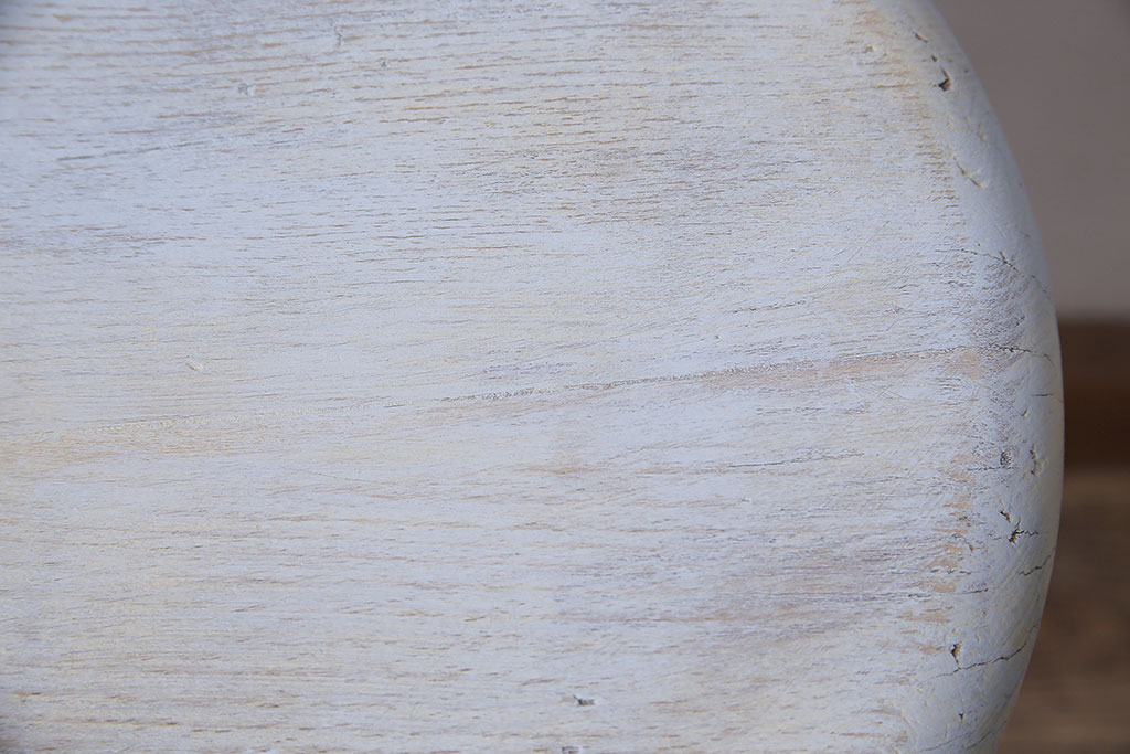 アンティーク家具　昭和初期　シャビーな風合いのペイントスツール(木製チェア、丸椅子)(R-046228)
