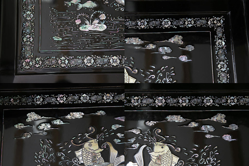 中古　韓国　螺鈿細工　存在感抜群!煌びやかで凝った意匠が目を引く鏡台(ドレッサー)(R-046263)