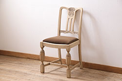 和製ビンテージ　松本民芸家具　背もたれのデザインが目を引くSP型十字アームチェア(ラッシチェア、ダイニングチェア、椅子、イス、ヴィンテージ)(R-065443)