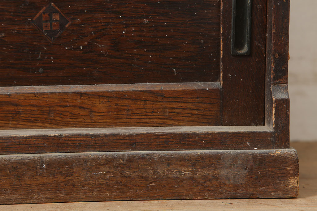アンティーク家具　ナラ材　象嵌がおしゃれなライティングビューロー(簿記机、在宅ワーク、在宅用ワークデスク)(R-046304)