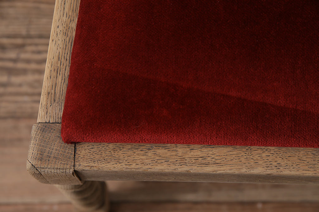 アンティーク家具　イギリスアンティーク　ストリップド(剥離)　オーク材　ツイストレッグのダイニングチェア(椅子)(R-046434)
