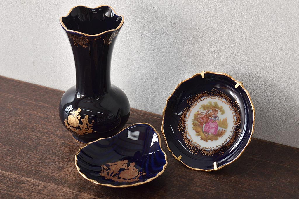 LIMOGES CASTEL (リモージュ) 大皿 と 花瓶 セット