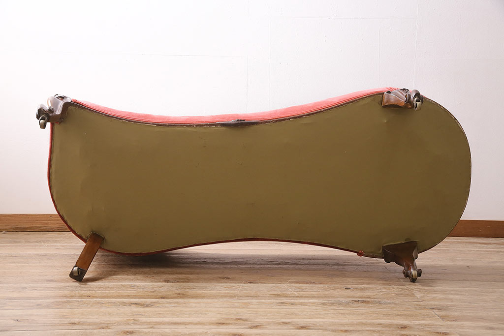 アンティーク家具　マホガニー材　クラシカルなイギリスアンティークのシェーズロング(ソファ、カウチソファ)(R-046719)