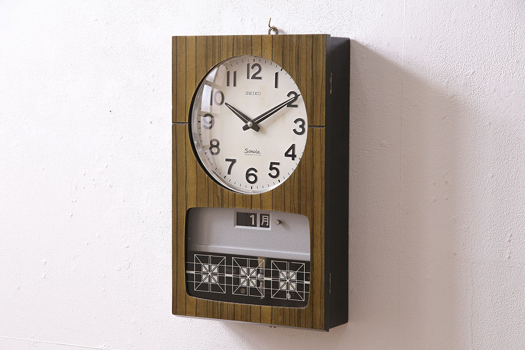 古いトランジスタ掛時計 セイコー・ソノーラ SEIKO 柱時計 レトロ-