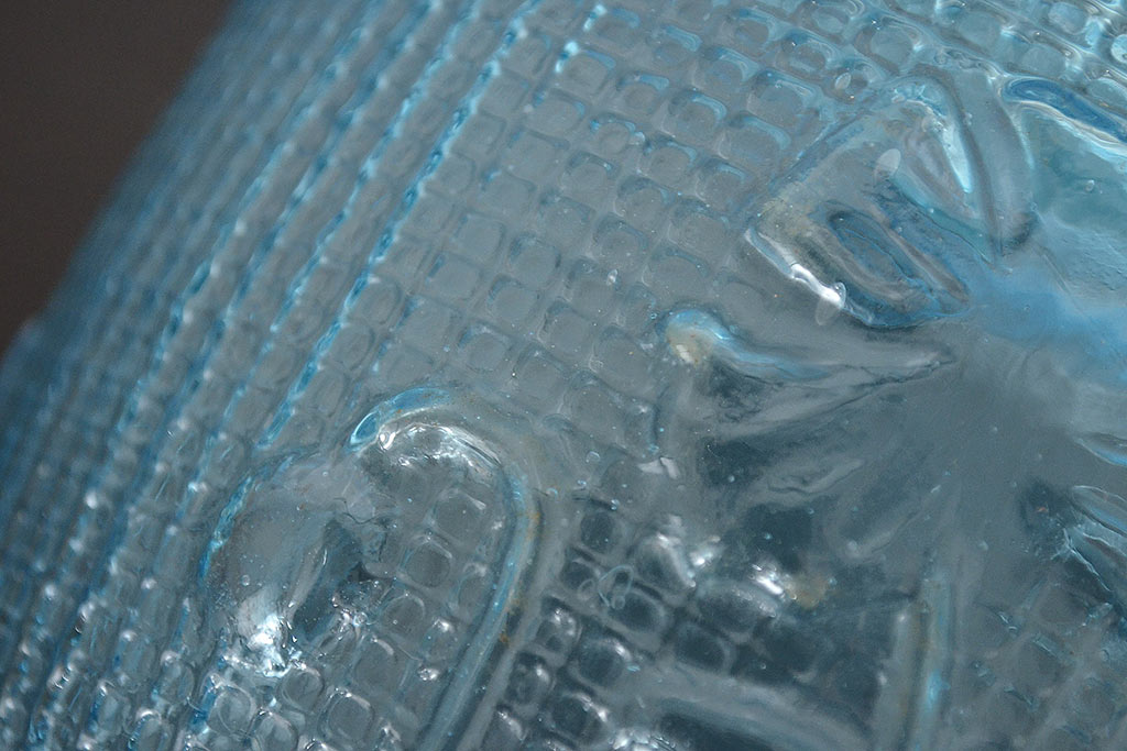 昭和初期　古いキャンディーポット(ガラス瓶、プレスガラス)(R-047053)