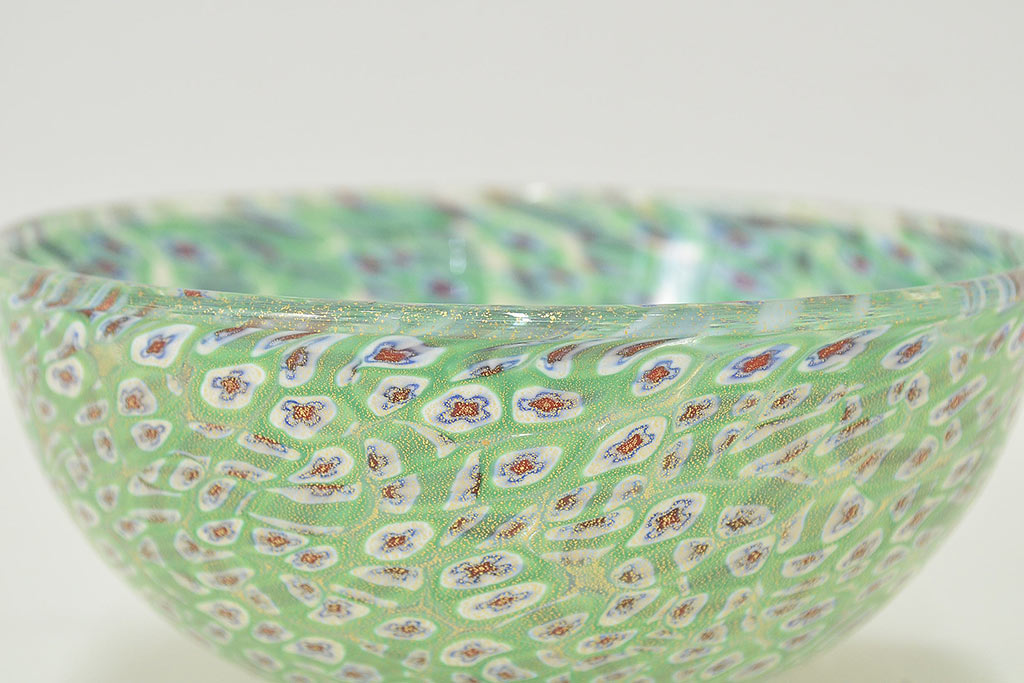 イタリア　ベネチアングラス　ミルフィオリ　ガラス茶碗　金彩ボウル(ヴェネチアングラス)(R-047067)