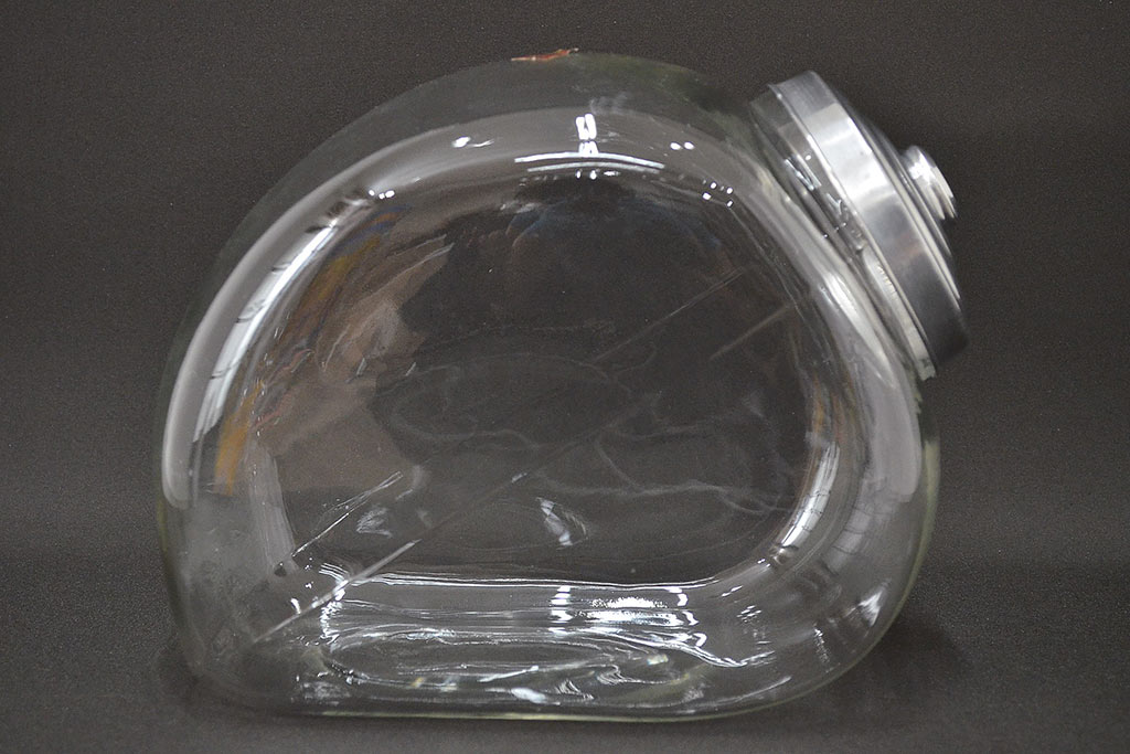 当時物　昭和レトロ　猫瓶2個セット(蓋付、ガラス瓶)(R-047077)
