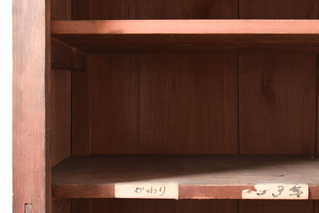 和製アンティーク　昭和中期　素朴な佇まいが趣溢れるオープンラック(シェルフ、収納棚、飾り棚、ウッドラック)(R-047293)