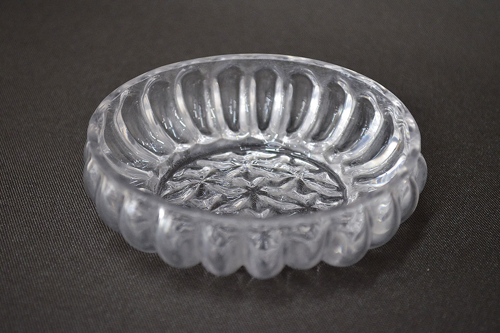 江戸ガラス 小皿(型吹きガラス、ギヤマン、ぎやまん)(R-047437 
