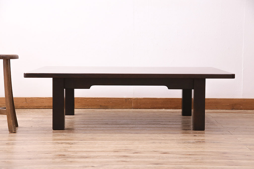 中古　北海道民芸家具　HM4052　シンプルで美しい、和モダンスタイルにぴったりの座卓(ローテーブル、センターテーブル、幅1200)(R-047637)