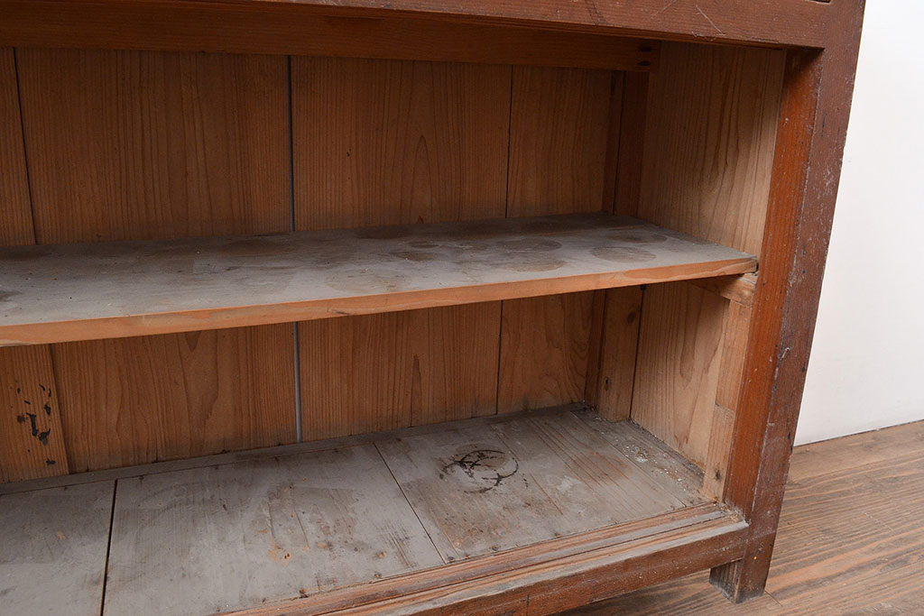 和製アンティーク　幅がたっぷりあるレトロなカウンターテーブル(サイドボード、収納棚)(R-047676)
