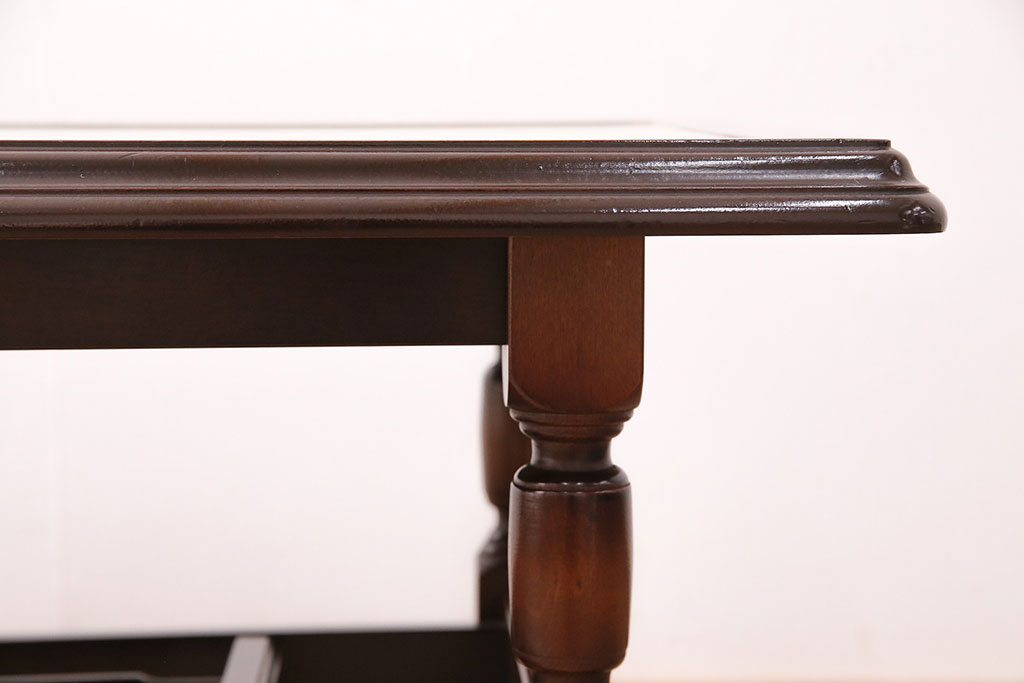 昭和レトロ　カリモクのビンテージ品!大理石調の天板が目を引くセンターテーブル(コーヒーテーブル、リビングテーブル)(R-047973)