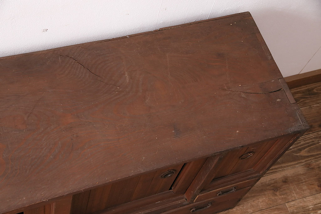 和製アンティーク　前面ヒノキ材・桐材　落ち着きのある和を演出するリビングボード(テレビ台、箪笥ローボード、サイドボード)(R-048000)