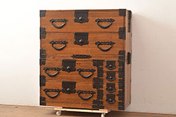 ヴィンテージ家具　イギリスビンテージ　HARRIS LEBUS社　チーク材製　シンプルモダンな佇まいのチェスト(引き出し、ドロワー)(R-039441)