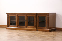 ペイント家具　リメイク　丸みのあるレトロな脚付きローボード(収納棚、戸棚)