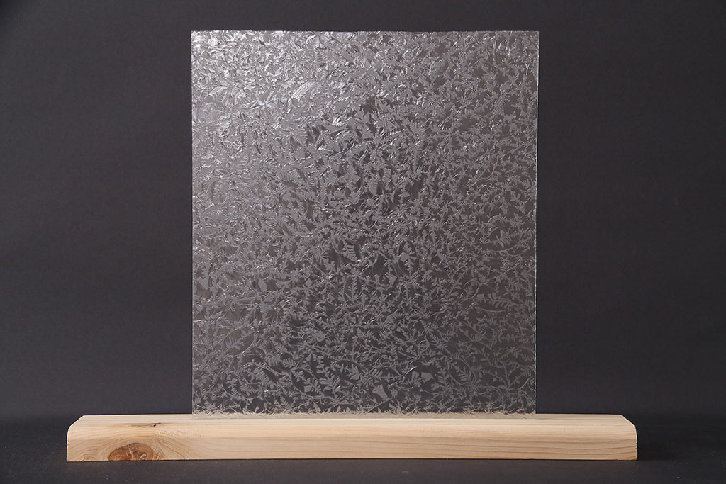非売品　リメイク用ガラスパーツ　レトロな印象を与える結霜ガラス(新品ガラス)(R-048205)