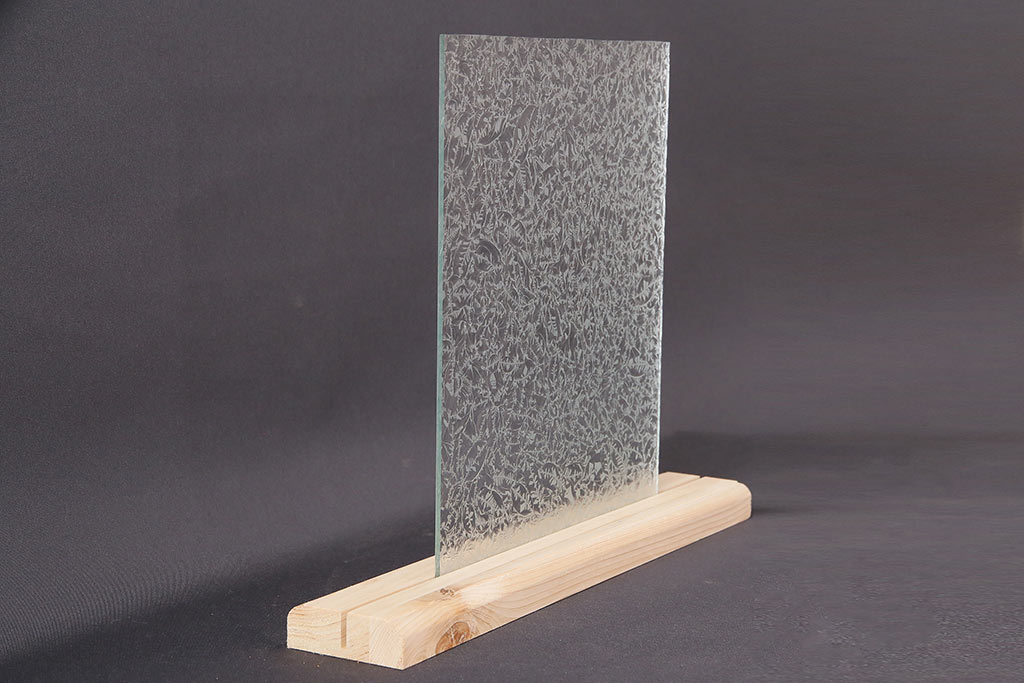 非売品　リメイク用ガラスパーツ　レトロな印象を与える結霜ガラス(新品ガラス)(R-048205)