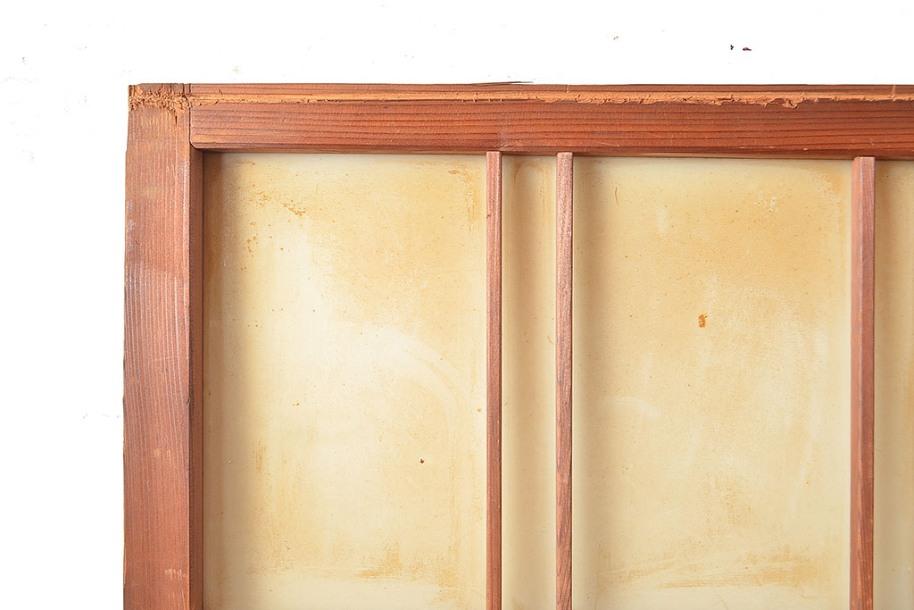 和製アンティーク　明るい木色がレトロな雰囲気を醸し出すガラス戸3枚セット(引き戸、建具)(R-048352)