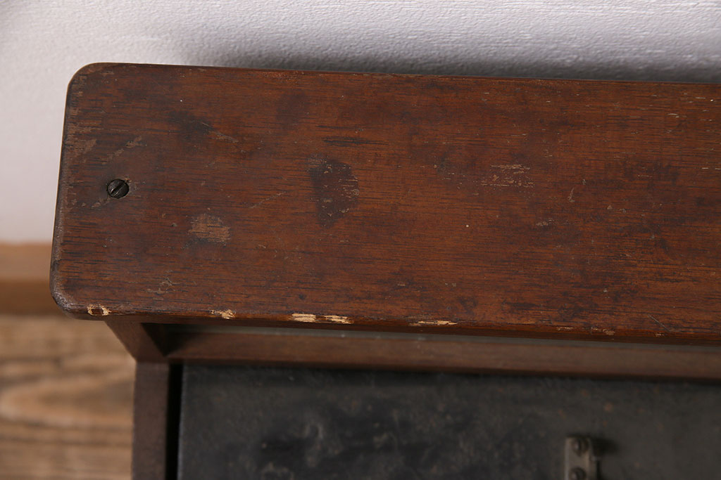 ジャンク品　コレクションに!昭和の懐かしい雰囲気が味わえる木製レジスター(ディスプレイ)(R-048389)