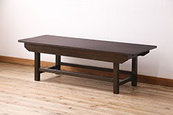 オランダビンテージ　真鍮枠にガラス天板の存在感ある重厚なテーブル(作業台、ダイニングテーブル、ヴィンテージ)(R-064523)