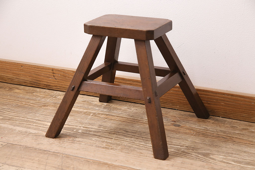 木製椅子 昭和レトロ 小道具 スツール 踏台 アンティーク 花台木製椅子 