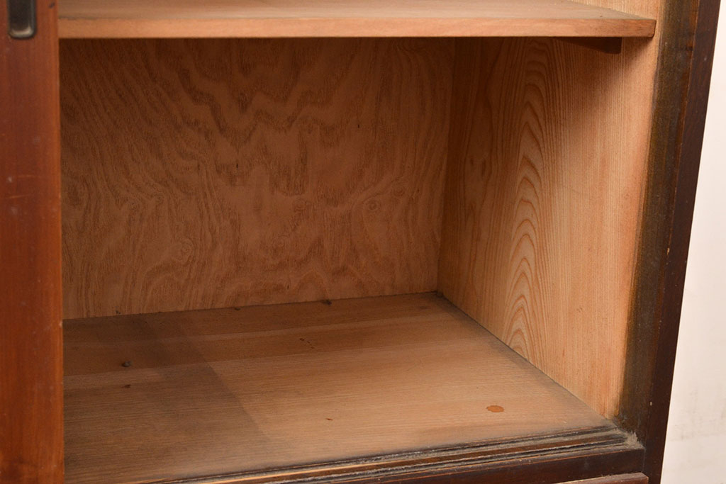 和製アンティーク　経年による木の味わいが楽しめる戸棚(収納棚、キャビネット)(R-048676)