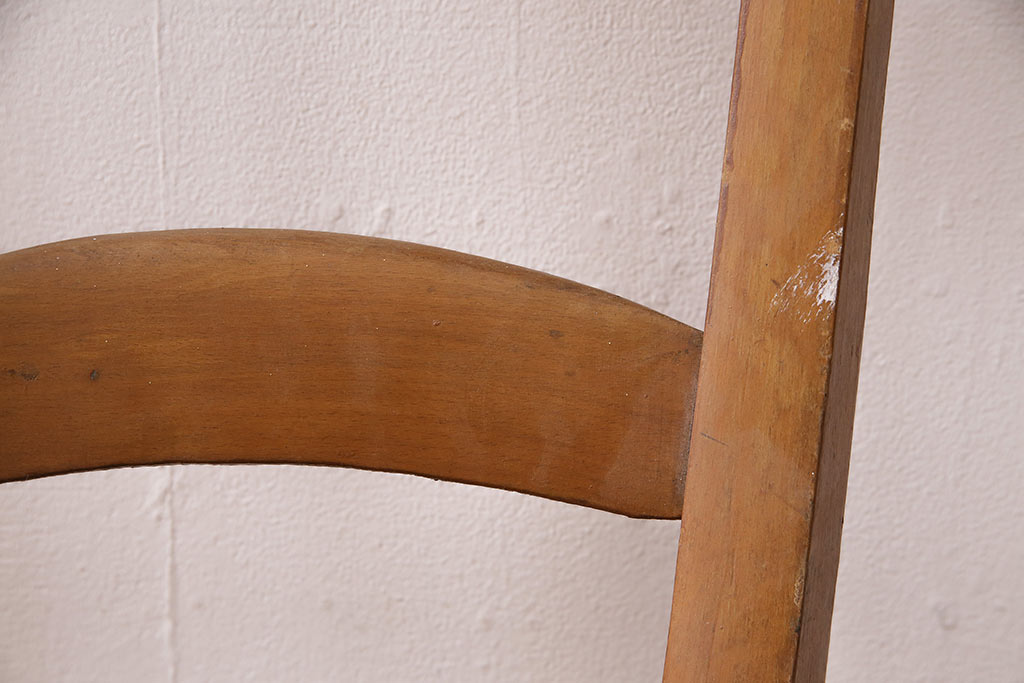 イギリスアンティーク　ビーチ材　編み座面のフレンチチャーチチェア2脚セット(椅子、ダイニングチェア)(R-048747)