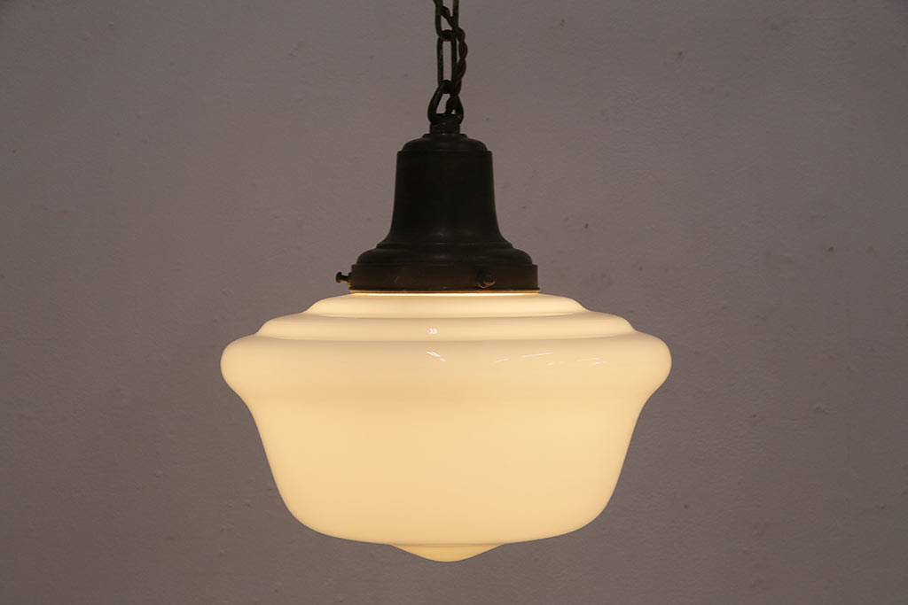 アンティーク照明　ブラケットの風合いがおしゃれなペンダントライト(天井照明、吊り下げ照明)(R-048796)