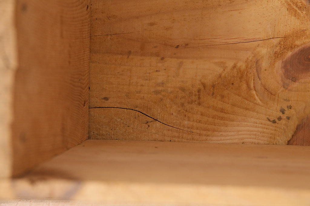 昭和レトロ　アンティーク雑貨　雪印マーガリン・明治バター　レトロな空間づくりにおすすめの木箱2個セット(収納ボックス、収納箱、看板)(R-048809)