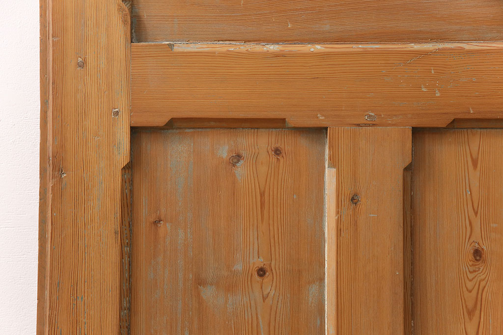 アンティーク建具　パイン材　素朴で温かみのある木の風合いが味わい深いフランスアンティークのドア(ガラス扉、建具)(R-048924)