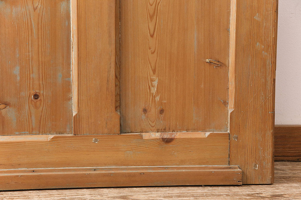 アンティーク建具　パイン材　素朴で温かみのある木の風合いが味わい深いフランスアンティークのドア(ガラス扉、建具)(R-048924)