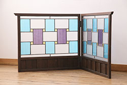イギリスアンティーク　高級品　マホガニー材　ゴブラン織り　絵織物　凝ったデザインのパーテーション(ファイヤーガード、ファイヤースクリーン、衝立て、つい立て、仕切り)(R-063458)
