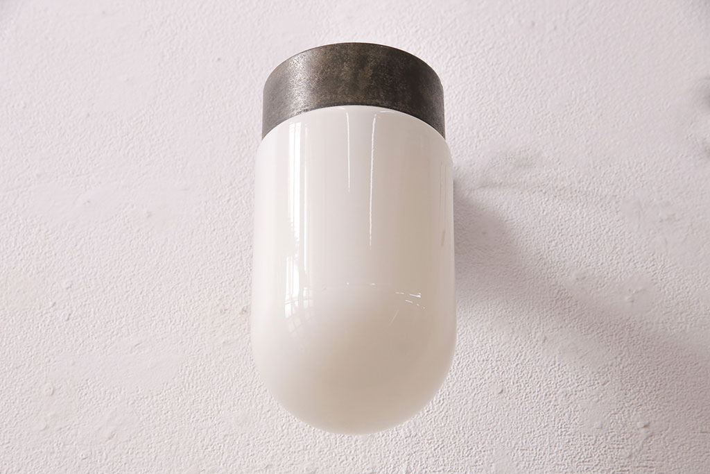 アンティーク照明　昭和初期　ブラケットの無骨なデザインがお洒落なウォールランプ(壁付け照明、壁掛け照明)(R-049148)