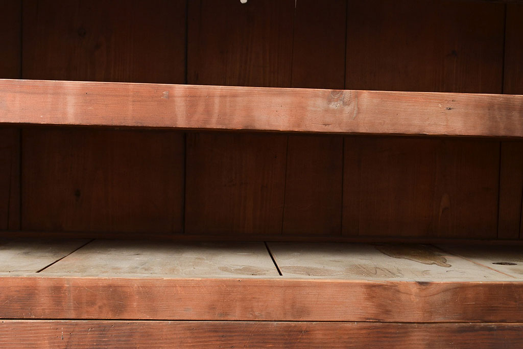 和製アンティーク　明治〜大正期　松材・杉材　シンプルなオープンラック(飾り棚、収納棚)(R-049275)