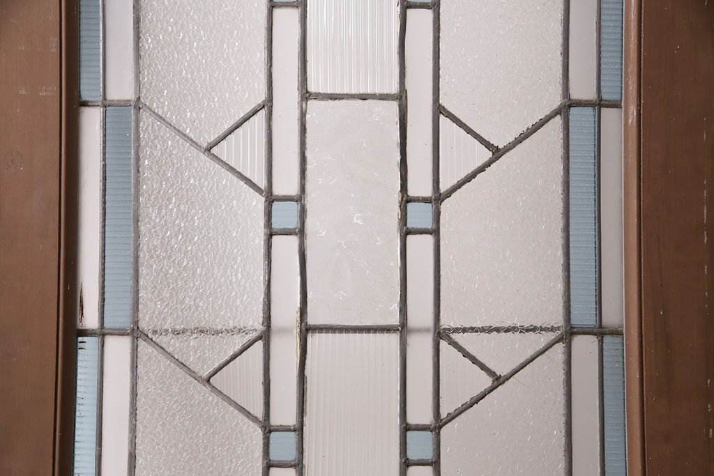 和製アンティーク　国産のアンティークとしては珍しい全面特大ステンドグラスで彩られたドア(建具)(R-049440)