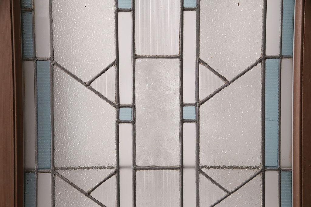 和製アンティーク　国産のアンティークとしては珍しい全面特大ステンドグラスで彩られたドア(建具)(R-049441)