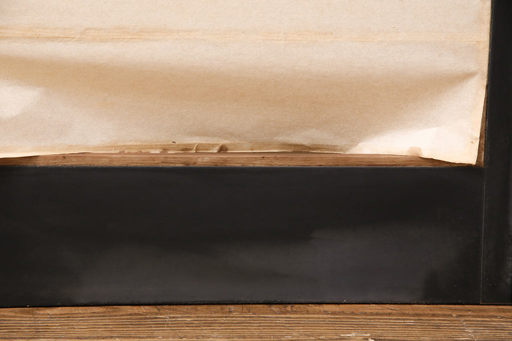アンティーク建具　昭和中期　漆塗り　和モダンな空間づくりにおすすめの障子戸4枚セット(引き戸、建具)(R-049522)