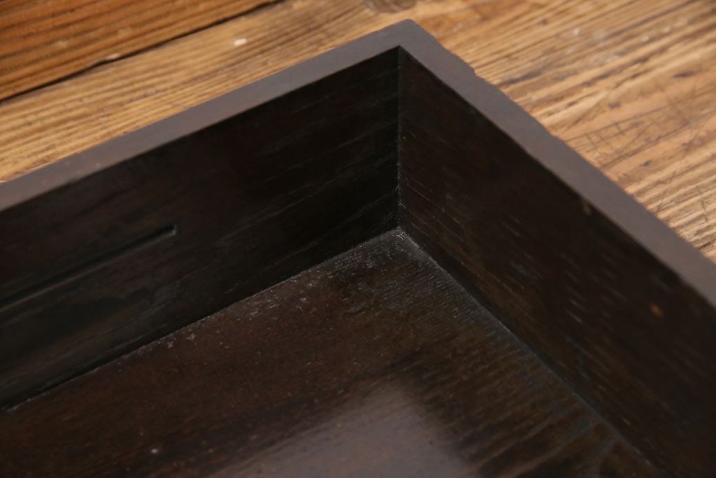 和製アンティーク　総栗材　漆塗りが上質な雰囲気を高める収納箱(木箱、小物収納)(R-049560)