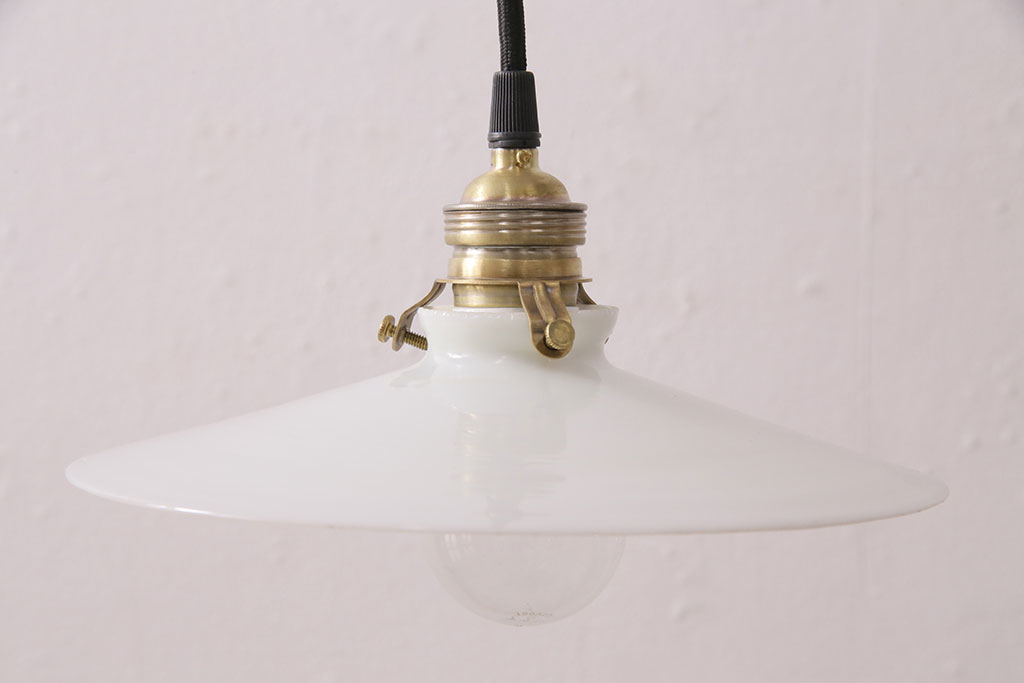 アンティーク照明　どこか懐かしさが漂うレトロなペンダントライト2個セット(天井照明、吊り下げ照明、電笠)(R-049834)