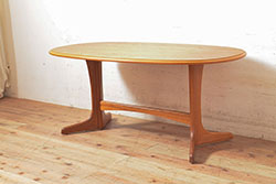 アンティーク家具　和製アンティーク　古いナラ材の鉄脚ローテーブル(飾り台)
